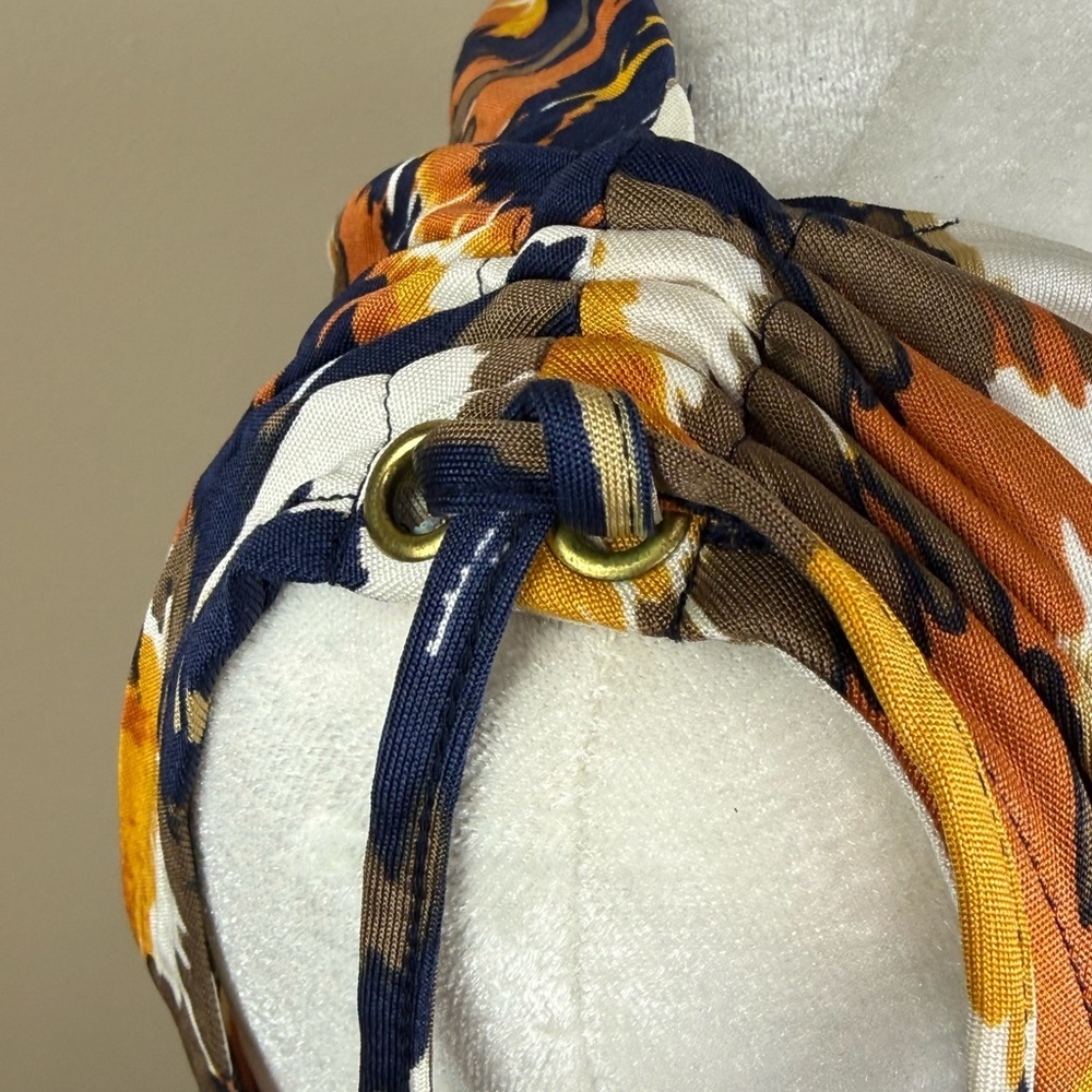 Tory Burch Verda Printed Silk Cowl Midi Dress Multicolor Size Medium - Picture 6 of 9